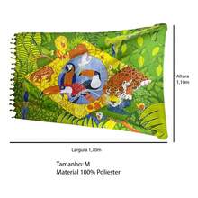 Brazilian Flag Beach Towel Bali Beach Fringe Pool Club Giant Fauna - 綠色 - 查看 5