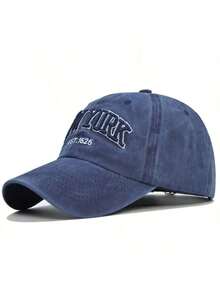 Vintage New York Washed Twill Baseball Hat - Distressed Adjustable Strapback Dad Cap, Unisex Breathable Lightweight Casual Headwear For Daily & Outdoor Use - Multicolor - View 11