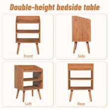 Bedside Cabinet, Simple And Modern, Easy To Assemble, Heightened Wooden Legs, Storage Cabinet, Bedroom, Small Home Use, Nordic Style Bedside Shelf - Cà phê nâu - Xem 9