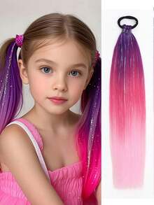 24Inch Synthetic Hair Ponytail Hair Extensions Hair Shiny Hair Ponytail Extension For Braiding Hair On Hair Tie Loose - Multicolor - View 25