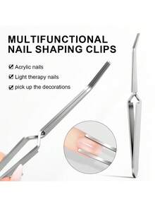 LIMEGIRL Multi-Functions Nail Shaping And Pincher Tweezers Tools,Nail Shaping Clamp – Professional Nail Tool For Gel Nails-Reusable Nail Shaper- Nail Art Tool - Silver - View 3