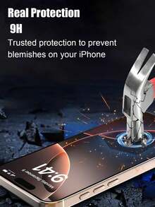 2pcs Screen Protector Glass, Compatible With IPhone And Other Models, High-Definition And Transparent Panel Faithfully Presents The Original Screen Color, High-Hardness Material Forms A Durable Anti-Scratch Layer, High-Hardness Design Mitigates Accidental Impact Damage, Suitable For Outdoor Or Strong Light Environments, The Bottom Layer Of Durable Material Provides Reliable Anti-Scratch Protection. - Clear - View 5