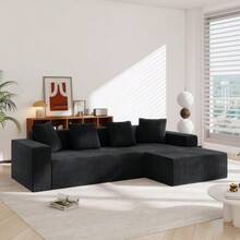 Fully Compressed And Frameless Sofa, Cloud Sofa Combining Several Elements, Modern Modular Sofa With Deep Seats, Upholstered Sofa For Living Room And Bedroom - Black - View 7