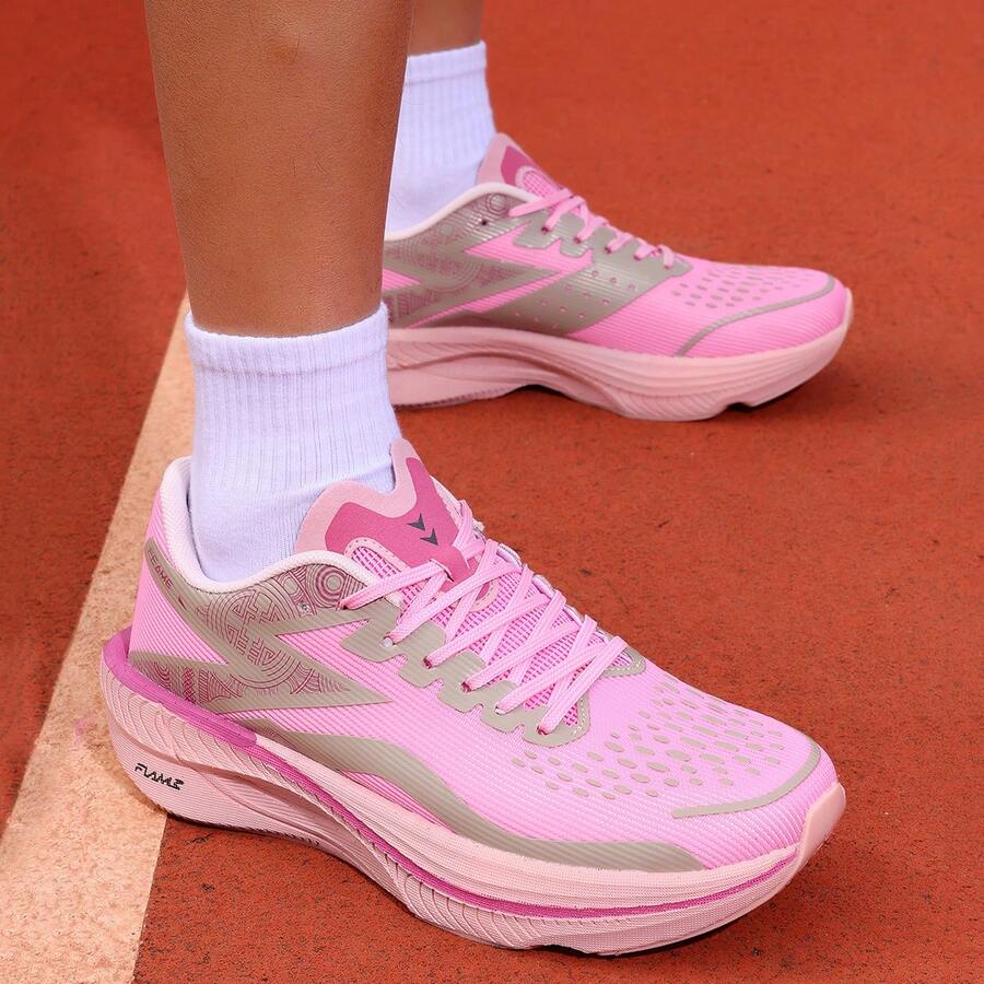 Chaussures de course décontractées édition limitée Année du Serpent, chaussures de sport de course professionnelles avec plaque de carbone amortissante pour hommes et femmes - Frêne rose - Voir 1