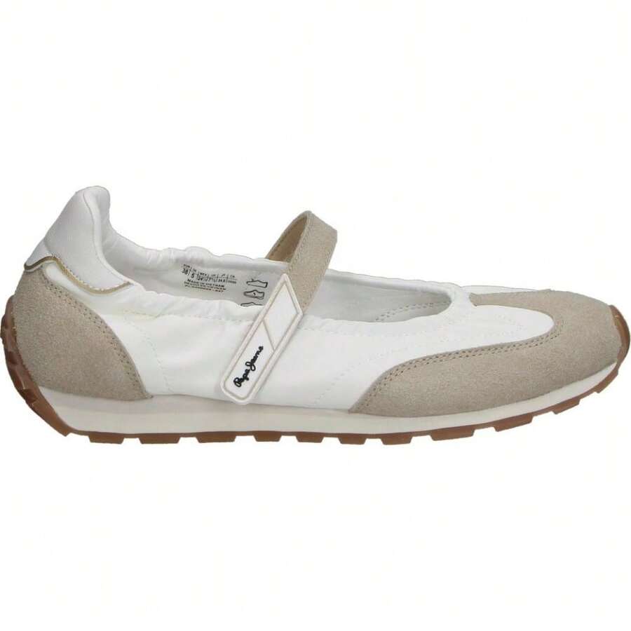 PEPE JEANS | Eleganti sneakers Pepe Jeans da donna – Ballerine bianche con dettagli beige – Ballerine con velcro – Alla moda – Eleganti – Versatili e comode – Modello PLS400029-847 - Bianco - Visualizzare 1