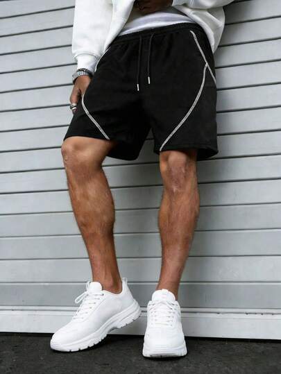 男士宽松休闲运动短裤，1件装，用途广泛，适合健身、跑步、户外、通勤、街头穿着，春夏皆宜。