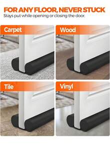 Door Draft Stopper For Bottom Of Door,Door Draft Stopper Weather Stripping Draft Stopper For Bottom Of Door Window Breeze Blocker Adjustable Door Sweeps - Multicolor - View 2