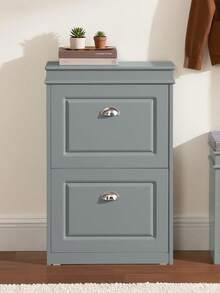 SoBuy 2 Flip-Drawers Shoe Cabinet Shoe Rack Shoe Storage Cupboard Organizer Grey W53 X D24 X H82cm FSR78-HG - Grey - View 1