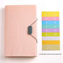 Libro de almacenamiento de placas de estampado de arte de uñas con 13 ranuras, con etiquetas adhesivas a juego, libro de almacenamiento de material de PU rectangular adecuado para el almacenamiento de plantillas de sello y herramientas - Multicolor - Ver 14