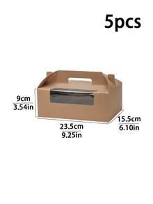 5个/10个装纸杯蛋糕/挞纸盒，便携式糕点盒，烘焙食品包装盒，适用于节日和派对 - 手提 - 查看 14