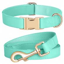 Elegant Leather & Nylon Adjustable Dog Collar And Leash Set, High Quality For Medium To Large Dogs - Multicolor - View 13