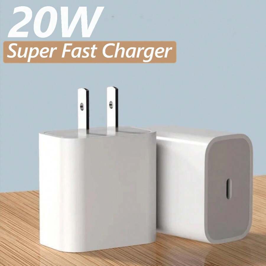 1/2/4个装 20W 快充 USB-C 墙充，耐用电源适配器，兼容 Type-C 充电线，适用于智能手机 - 美規A型插(110-127V) - 查看 1