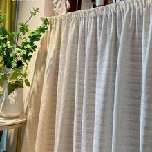 1件米色格子短窗帘，日式复古风格，适用于窗户/橱柜/浴室等小窗帘 - 彩色 - 查看 4