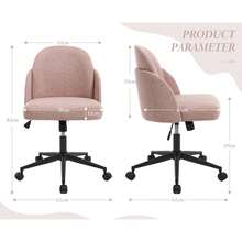 Chairus 1PC Office Chair, Fabric, Adjustable 360° Swivel, Casters - 粉色 - 查看 4