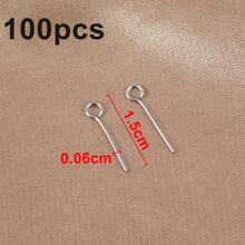 100pcs Stainless Steel Basic Jewelry Making Findings, Assorted Sizes Suitable For Beading, Necklace, Earring DIY Accessories - steel color - View 11