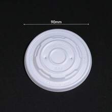 50pcs/Pack 90mm PLA Soup Bowl Lids, Takeout Packaging - White - View 4