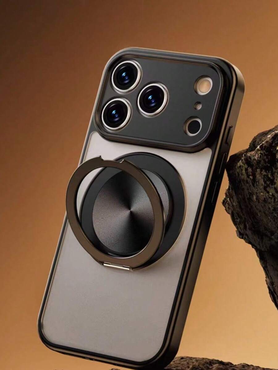 Magnetic Kickstand Phone Protective Case Compatible With IPhone 13, 14, 15 Pro Max, 16, 16 Pro, 16 Pro Max, 17, 17 Pro, 17 Pro Max - Black - View 1