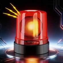 Electronic Warning Light, Toy Car In Ambulance & Fire Truck Shape, With Flashing Lights & Sound Effects, Magnetic Attachment - Multicolor - View 7