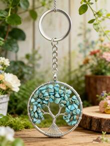 1/5/10/15/20/50/100 chiếc Móc khóa hình cây sự sống bằng dây kim loại nhiều màu sắc, thích hợp để đeo hàng ngày hoặc làm quà tặng cho phụ nữ (Màu đá có thể khác nhau) - Nhiều màu - Xem 20