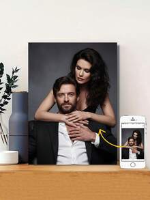 لوحة عائلية مطبوعة على قماش مع إطار، لوحة عائلية مطبوعة على قماش مخصصة، لوحة قماش مطبوعة مخصصة، متعددة الوظائف، قابلة لإعادة الاستخدام، ديكور فاخر، عصري - متعدد الألوان - مشاهدة 3