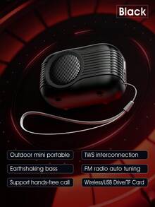 Acer 宏碁 OSK268 便携式无线蓝牙音箱，3D 环绕立体声，无线 5.4GHz，收音机功能，USB/TF 卡播放，自拍功能，大音量桌面音箱，适合户外、骑行、露营等场合，兼容智能手机和平板电脑。 - 均碼 - 查看 15