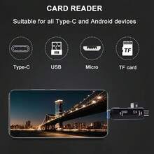Type-C Android 5-In-1 Card Reader USB2.0 OTG SD/TF Memory Card Universal Reader - Black - View 4