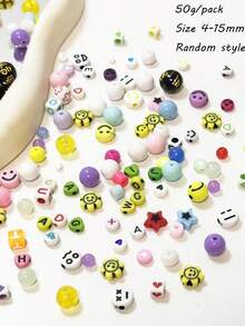 Cartoon Letter Smiling Face Bead Mixed With Perforated Handmade Material Baroque Shooting Props, DIY Bracelets, Necklaces, Earrings, Pendants, Etc - Multicolor - View 6