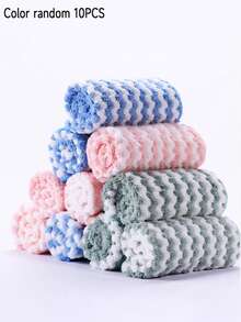 10pcs/5pcs Set Cleaning Towels, Kitchen Dishcloths, Cleaning Rags, Oil-Free Dishwashing Cloths, Multi-Purpose Cleaning Towels, Household Cleaning Cloths, Kitchen & Bathroom Cleaning Towels, Absorbent Towels, Easy To Remove Stains And Grease, Cleaning Supplies, Cleaning Tools, Size 25cm X 25cm, Multi-Color Cleaning Cloths - Multiple Styles - View 14
