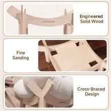 Senmeo 1Pc Wooden Base Pet Bed(Large Flower/Easy Assembly) For Cat/Small Pet|Luxury Elevated - Kích thước chân - Xem 9