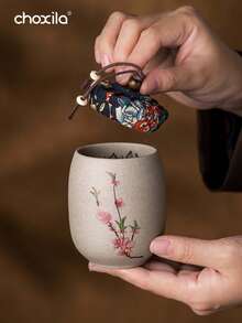 choxila 1pc Chinese Landscape Painting Style Ceramic Tea/Coffee/Dried Fruit/Candy Storage Jar, Moisture-Proof And Dust-Proof, Suitable For Tea Room, Home, Kitchen - Tea Canister - View 8