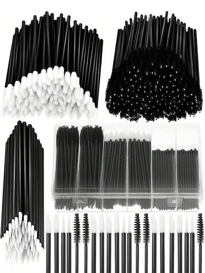 250pcs/Set Mascara Eye Black Brush And Lip Brush Set, Professional Makeup Brush Set, With Storage Box - Anti Allergy, Including Eyebrows, Eyelashes And Lip Brushes, Eye Black Sticks, Disposable Applicators Suitable For All Skin Types - Perfectly Meet The Beauty Needs Of The Journey, Makeup Accessories, Lip Applicators Disposable Eye Black Sticks And Lipstick Lipstick Lipstick Testers Disposable Makeup Applicators Eye Black Sticks