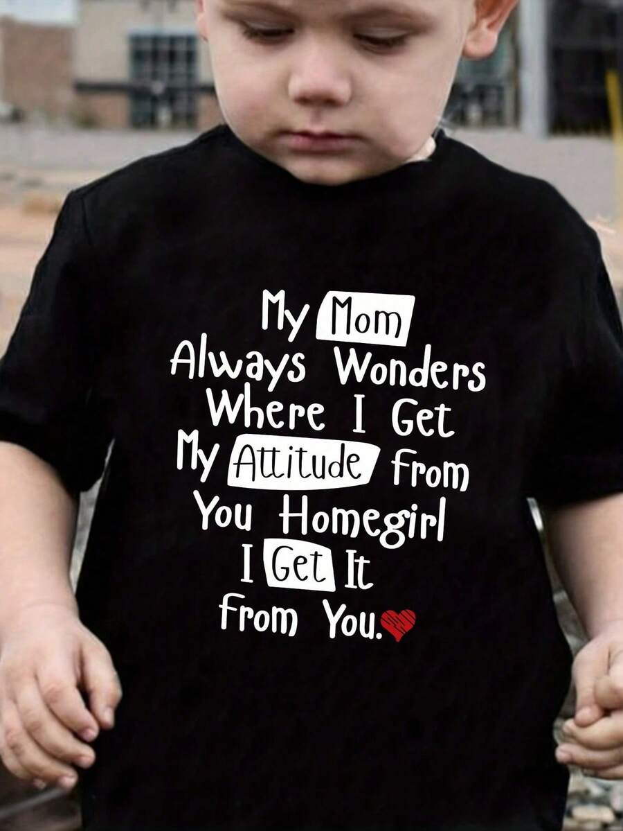 Divertida camiseta infantil estampada en tejido de algodón suave, manga corta y cuello redondo. El regalo perfecto del verano. Para niños y niñas, camisetas de verano imprescindibles, camisetas de manga corta para adolescentes - Negro - Ver 1