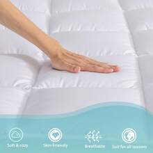 Queen Size Dual Layer 4 Inch Memory Foam Mattress Topper, 2 Inch Gel Memory Foam And 2 Inch Pillow Top Mattress Pad Cover - Giường đơn (75x39 inch) - Xem 5