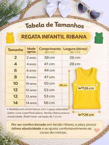 Regata Infantil Ribana Menina Verde Amarelo Modo Copa Brasil - Amarelo - Visão 2