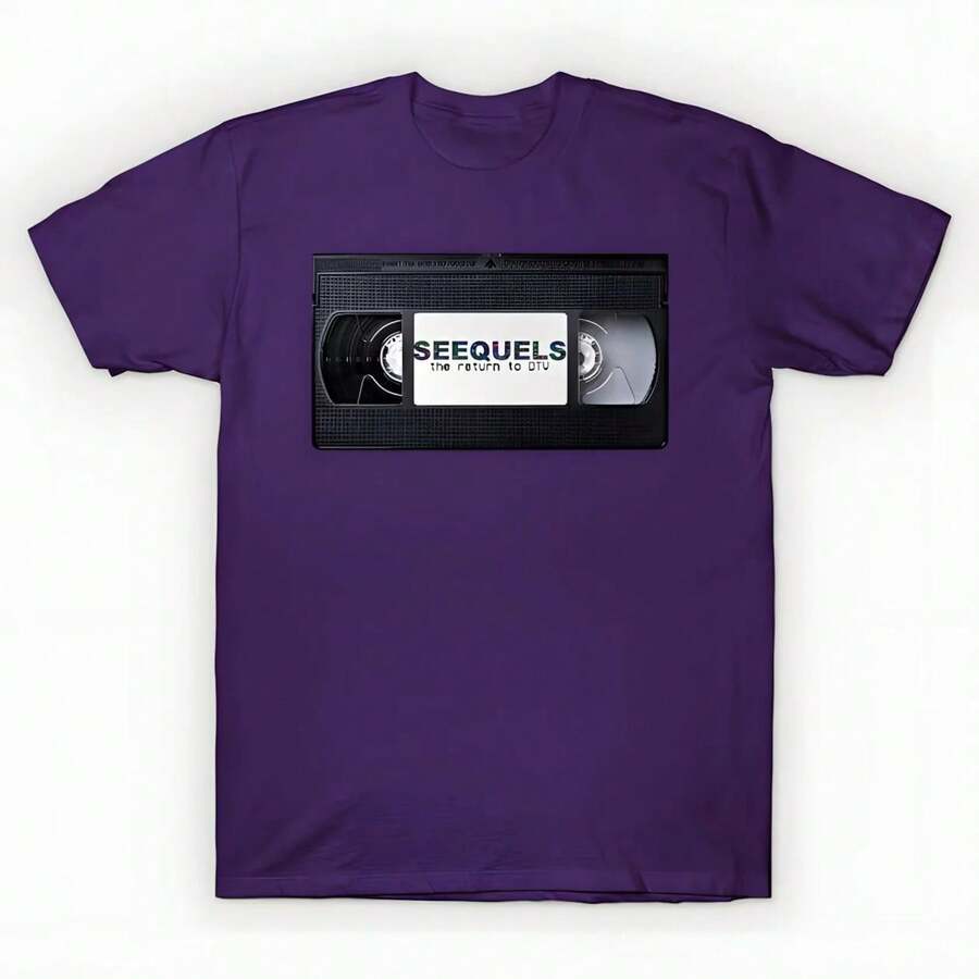 Seequels - Podcast - Camiseta Oversized Impresa Unisex, Camiseta Gráfica Casual Negra Sólida, Top Esencial de Verano para Capas, S-3XL - Negro - Ver 1