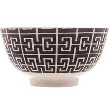 Bowl de Porcelana Lyor 410ml Egypt Preto Decorado Cumbuca Caldos Sobremesas - Preto - Visão 1