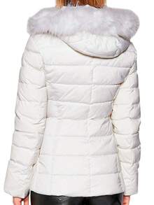 Shendy Vendy Women's Jacket Warm Polyester With Fur-Like Collar - White - View 2