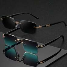 2/1pc Frameless Glasses Sets, Suitable For Music Festivals, Beach Parties And Various Occasions, Premium Business Focus Top Design, Ideal Gift Choice - Multicolor - View 9