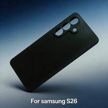 1pc Galaxy Black Silicone Phone Case, Suitable For Galaxy S26, Galaxy S26 Plus And Galaxy S26 Ultra. Silicone Phone Case, Black Phone Case, Solid Color Phone Case, Anti-Drop Phone Case, Anti-Explosion Phone Case, Military-Grade Protection, Matte Phone Case, Phone Case. - Black - View 3