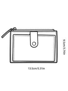 Letter Pattern Fashion 2-Fold Multi-Card Slot Zipper Short Wallet & Card Holder For Women Mini Wallet Small Wallet Card Wallet Beach Essentials Vacation Purse Beach Purse Vintage Wallet Purse Wallet Teacher Accessories Cute Purses - Blue - View 4