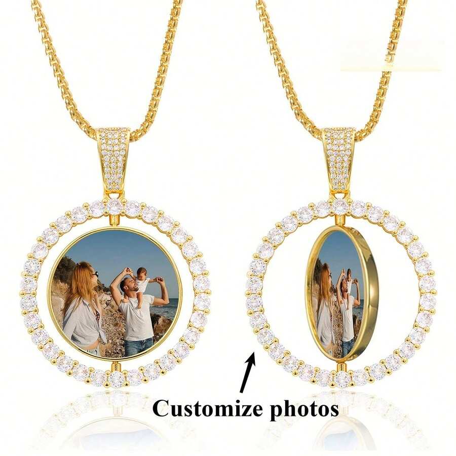 Personalized Picture Necklace, Hip-Hop Picture Chain, Personalized Gifts For Fathers, Men, And Women, Customized Photo Pendant Necklace - Multicolor - View 1