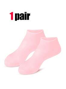 2 Pairs Silicone Moisturizing Socks, Purple & Pink Foot Care Soothing Socks, Reusable Aloe Vera Socks, Night SPA Socks, Gel Heel Socks, Prevent Cracking And Remove Dead Skin, Suitable For Dry Skin And Rough Feet Of Men And Women, Elastic Foot Care Socks, Home Foot Care, Mother's Day Gift, Skin Protection. Valentine's Day Gift, Body Care Tool To Use With Body Lotion - Multicolor - View 8