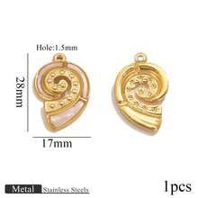 1件不锈钢贝壳、海星、树叶吊坠，海洋沙滩主题饰品，家居手工DIY项链、耳环、手链首饰制作材料 - 吊墜 - 查看 14