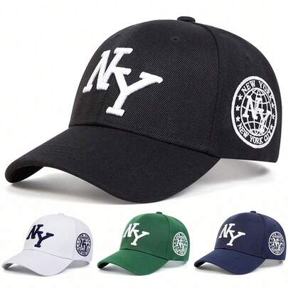 1顶男士纽约字母刺绣棒球帽，街头时尚休闲帽，适合春秋季户外、旅行、海滩佩戴