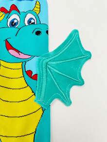 1 Pair Kids Over-The-Knee Socks, Featuring Cute Dinosaur Pattern Design With 3D Wing Decor. Children's Socks, Crazy Socks, Fun Socks, Suitable For All Seasons. They Make Perfect Gifts For Crazy Day, Kids Parties, Valentine's Day, Easter, Holidays, Outdoor Activities And Everyday Wear. - Baby Blue - View 10