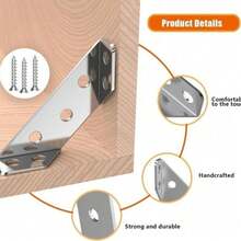 Stainless Steel Corner Brace,90°Right AngleSupport Bracket For Cabinets & Furniture, IndustriaHardware Accessories Wood Corner Brace Angle Brace Support L-Shaped Corner Brackets Universal Steel Angle Brackets - Stainless Steel Corner Brace - View 4