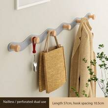 Ganchos montados en la pared de aleación de aluminio, estante multiusos para toallas de baño, organizador de almacenamiento para la entrada - Multicolor - Ver 9