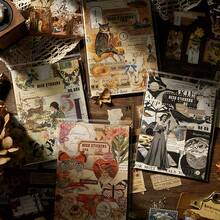 20 buc/pachet Carte de stickere în stil vintage, autocolante retro cu figurine și plante pentru scrapbooking, planificator, decorare jurnal, fabricate din material PET impermeabil, ușor de dezlipit și lipit, potrivite pentru scrapbooking, jurnal nedorit, planificator DIY, jurnal, artizanat, înapoi la școală, Ziua Îndrăgostiților, cadouri de ziua de naștere, papetărie - Multicolor - Vizualizare 2