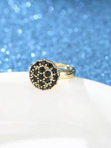 1PC Fashion Female Black Zirconia Stone Gold Color Wedding Jewelry Bridal Valentine Day Gift Promise Engagement Rings For Women - Ring - View 6