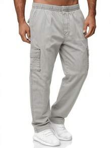 Unisex Skateboard Cargo Pants In Various Colors, Twill Fabric - Jeans cinza gelo - Ver 1